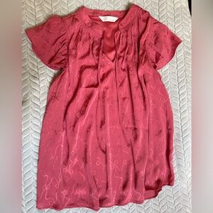 LC Lauren Conrad Rose Blouse with Short Sleeves